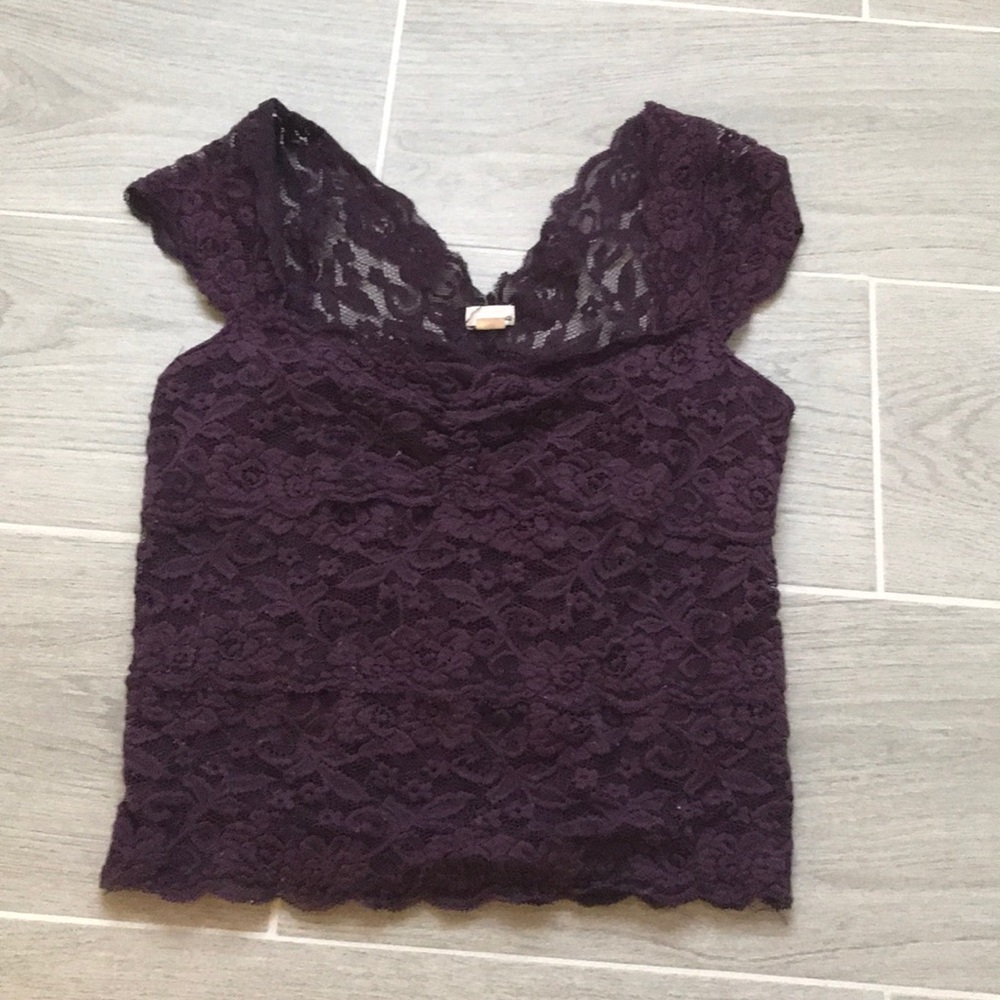 Garage Purple Lace Top